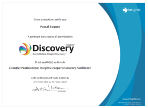 certificat Insights Deeper Discovery